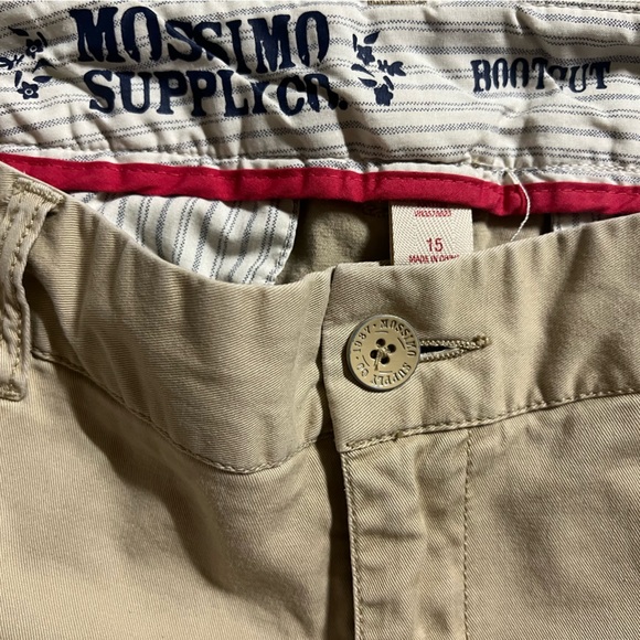 Mossimo Supply Co Khaki Pants Junior Women Size 15 Bootcut - Picture 4 of 4